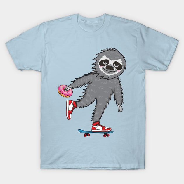 Skater Sloth T-Shirt by Plushism